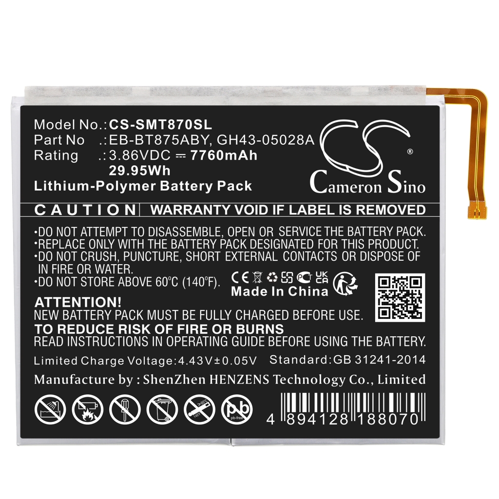 Tablette Batterie Samsung CS-SMT870SL