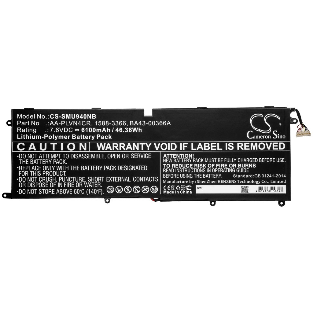 Batterie pour ordinateur portable Samsung CS-SMU940NB