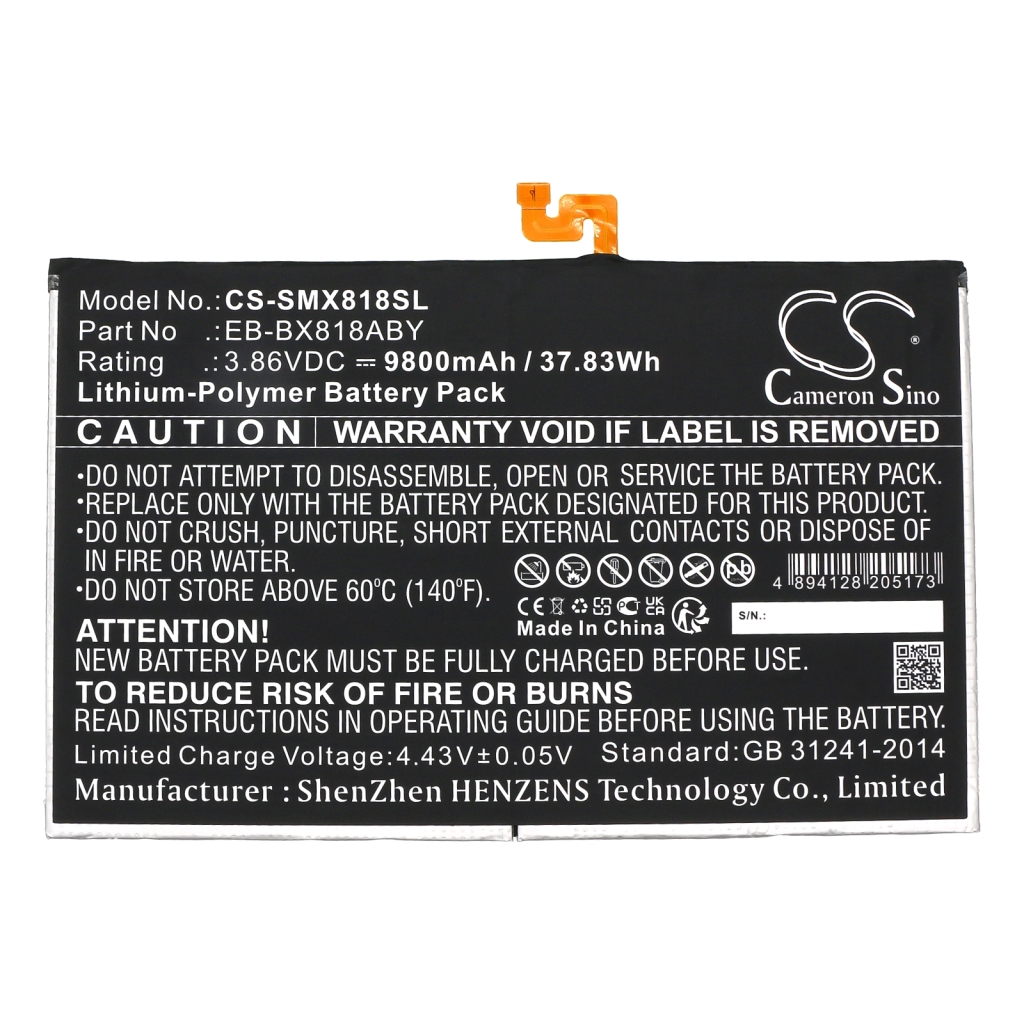 Tablette Batterie Samsung CS-SMX818SL