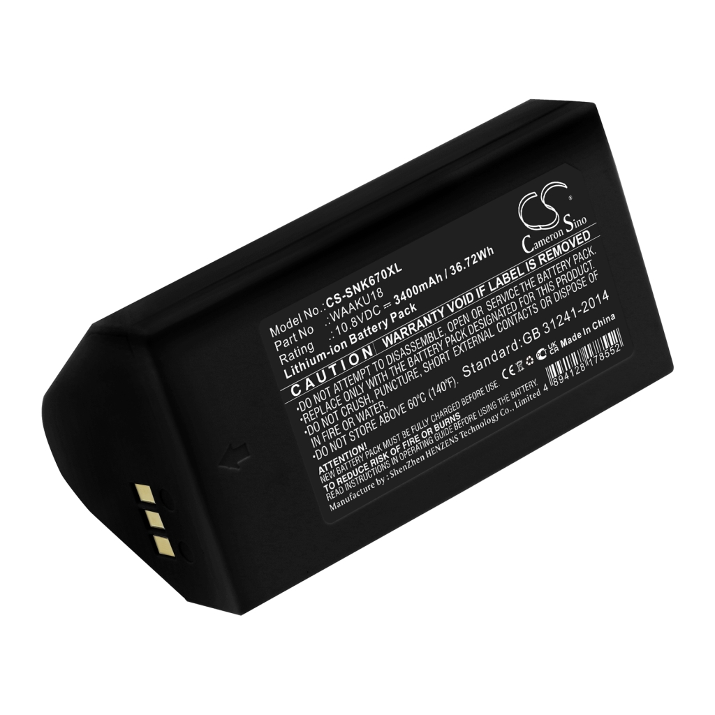 Compatible battery replacement for Sonel WAAKU18