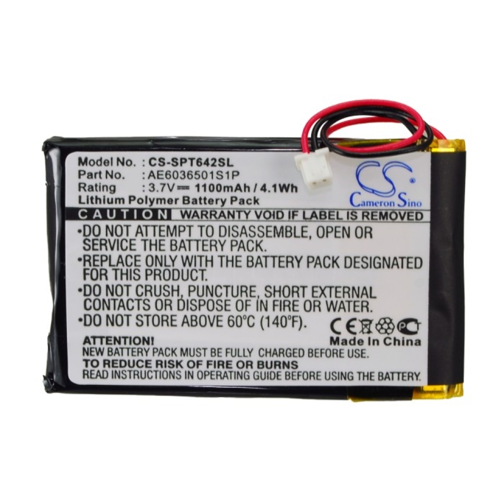 Compatible battery replacement for Spetrotec AE6036501S1P