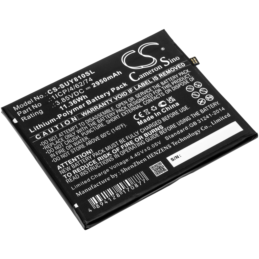 Compatible battery replacement for Sugar 1ICP/4/62/74