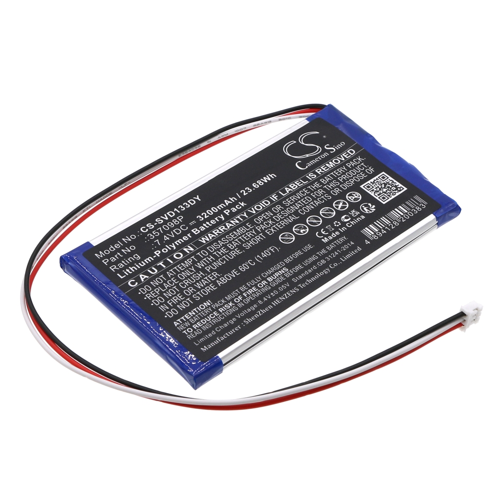 Compatible battery replacement for SYLVANIA 357098P