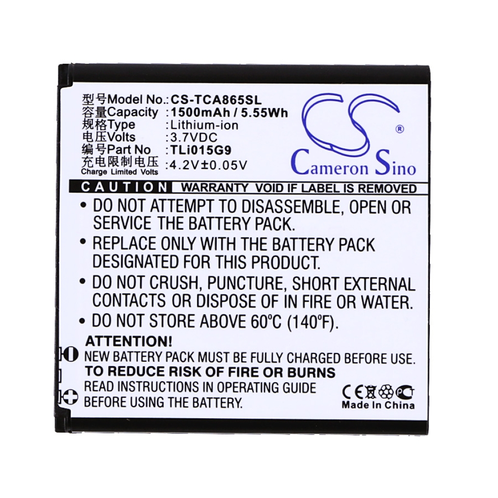 Mobile Phone Battery TCL CS-TCA865SL