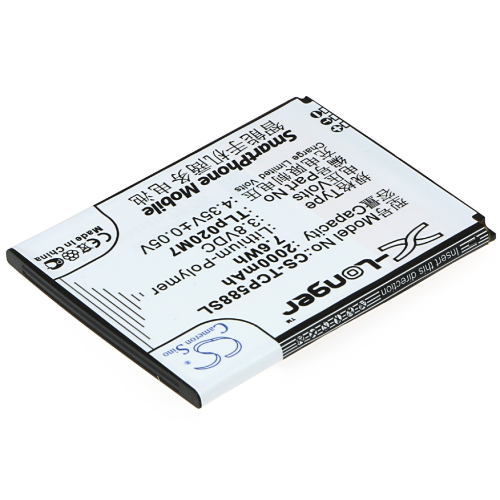 Compatible battery replacement for TCL TLP020M7