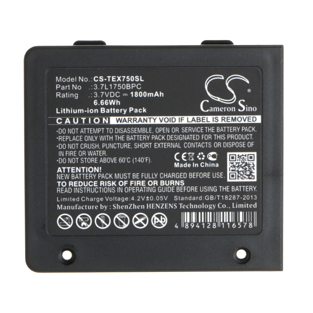 Compatible battery replacement for Texas Instruments 3.7L1750BPC