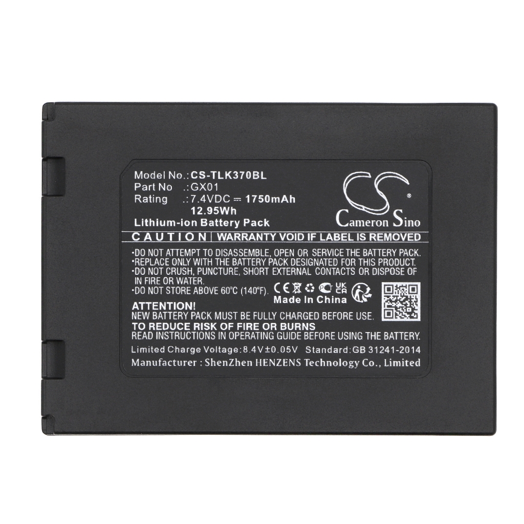 Compatible battery replacement for Tactilion GX01