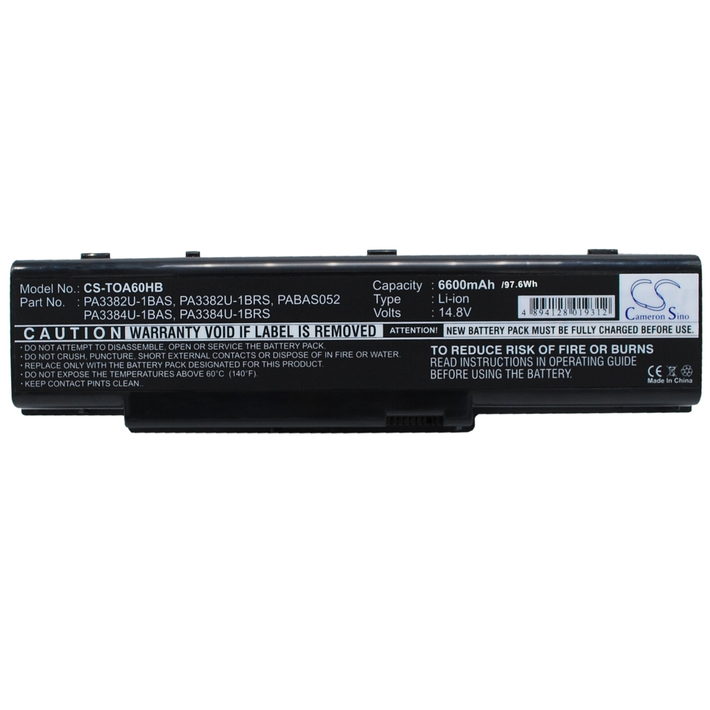 Batterie pour ordinateur portable Toshiba Satellite A60-S1591