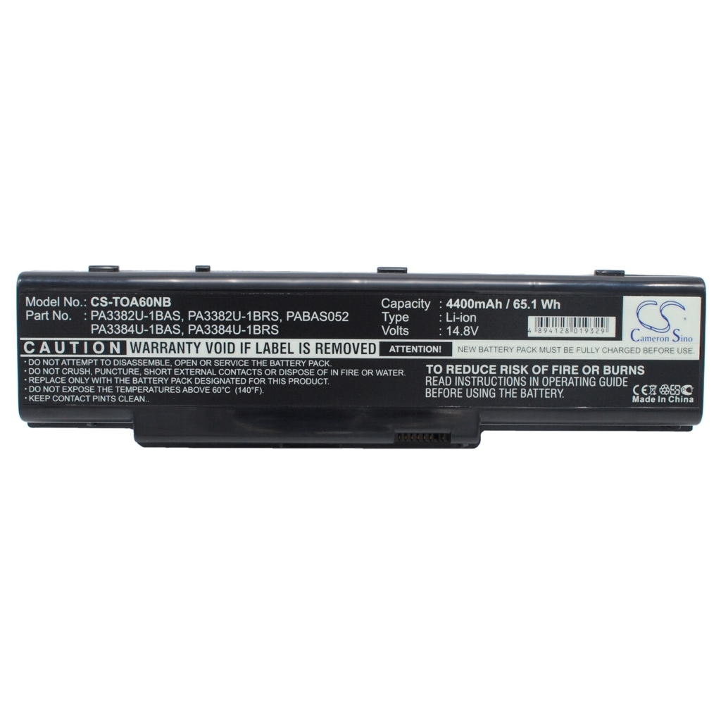 Batterie pour ordinateur portable Toshiba Satellite A60 (CS-TOA60NB)