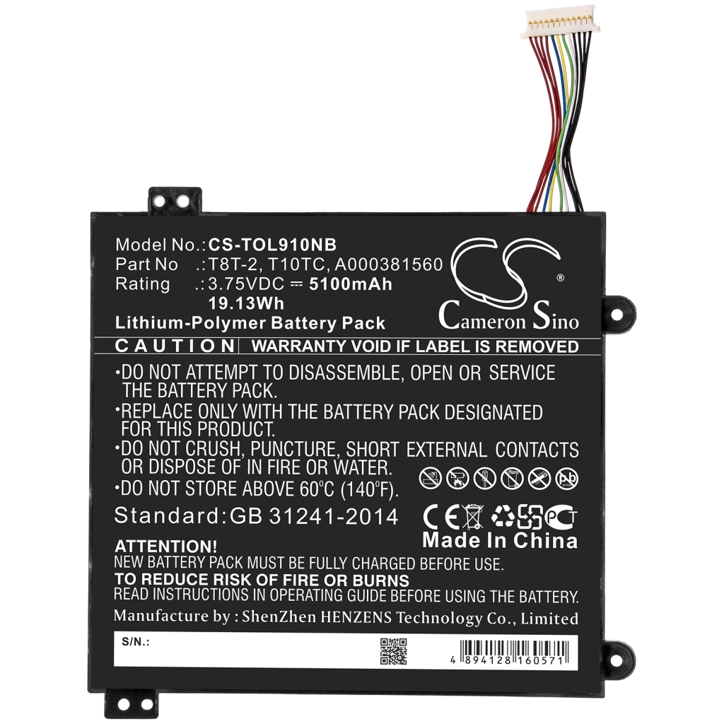 Batterie pour ordinateur portable Toshiba Satellite Click Mini L9W-B-102 (CS-TOL910NB)