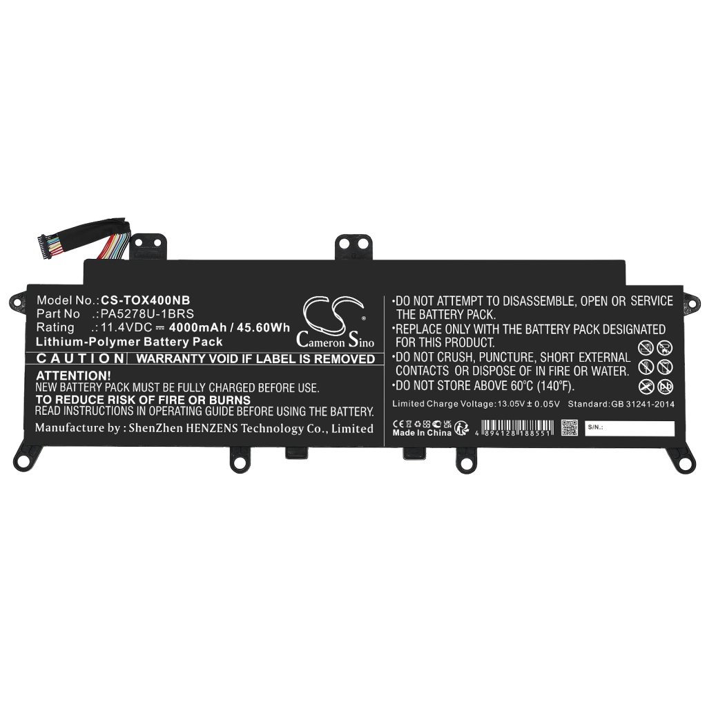 Batterie pour ordinateur portable Toshiba Tecra X40-D-10U (CS-TOX400NB)