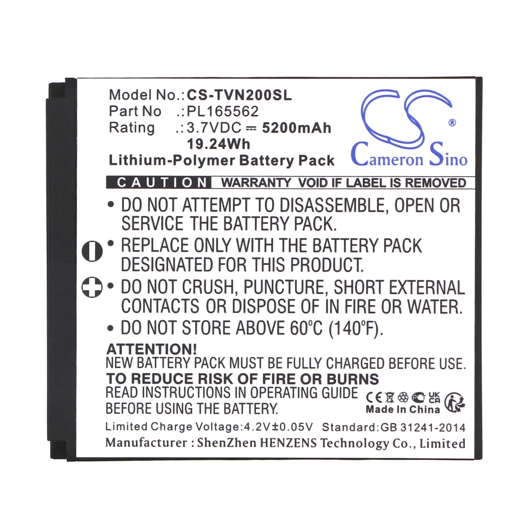 Compatible battery replacement for TwoNav PL165562