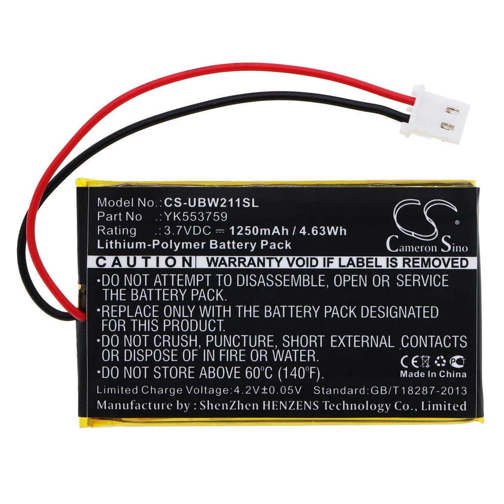 Compatible battery replacement for Uniden YK553759