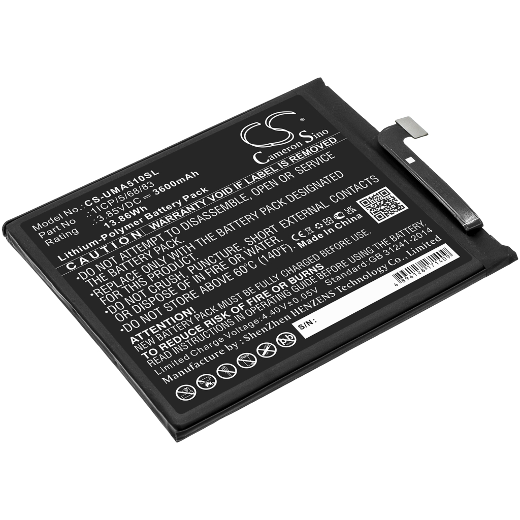 Compatible battery replacement for Umi 1ICP/5/68/83