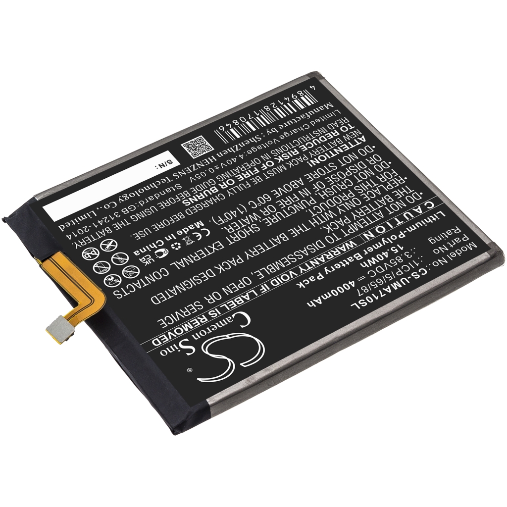 Compatible battery replacement for Umi 1ICP/5/65/87