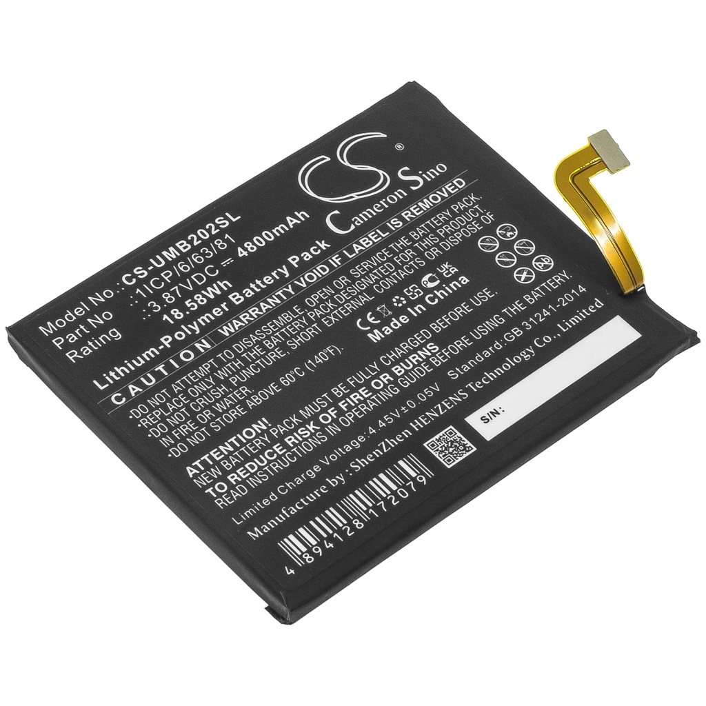 Compatible battery replacement for Umi 1ICP/6/63/81