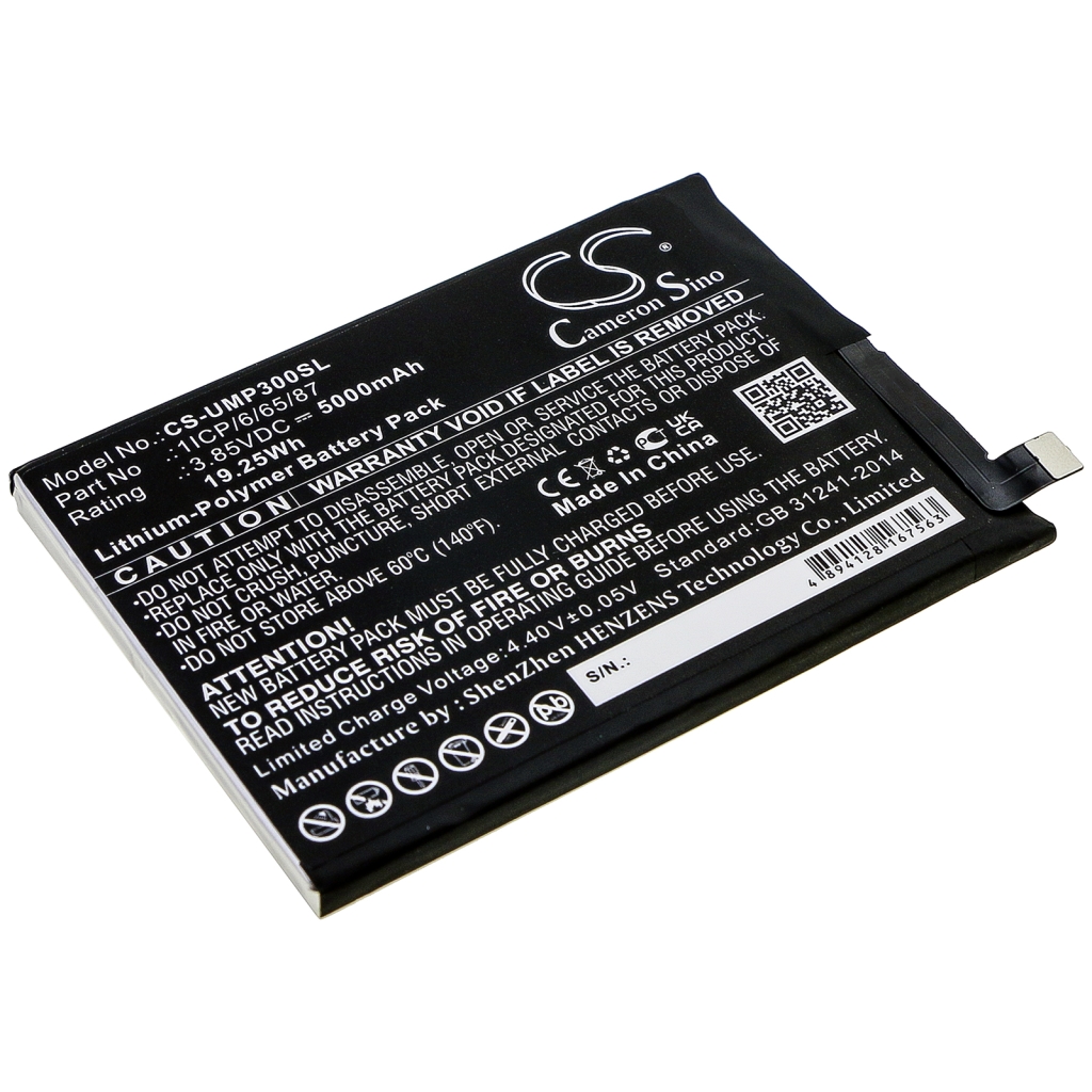 Compatible battery replacement for Umi 1ICP/6/65/87