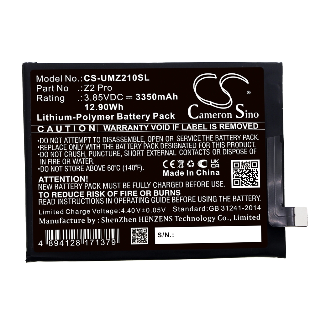 Compatible battery replacement for Umi Z2 PRO