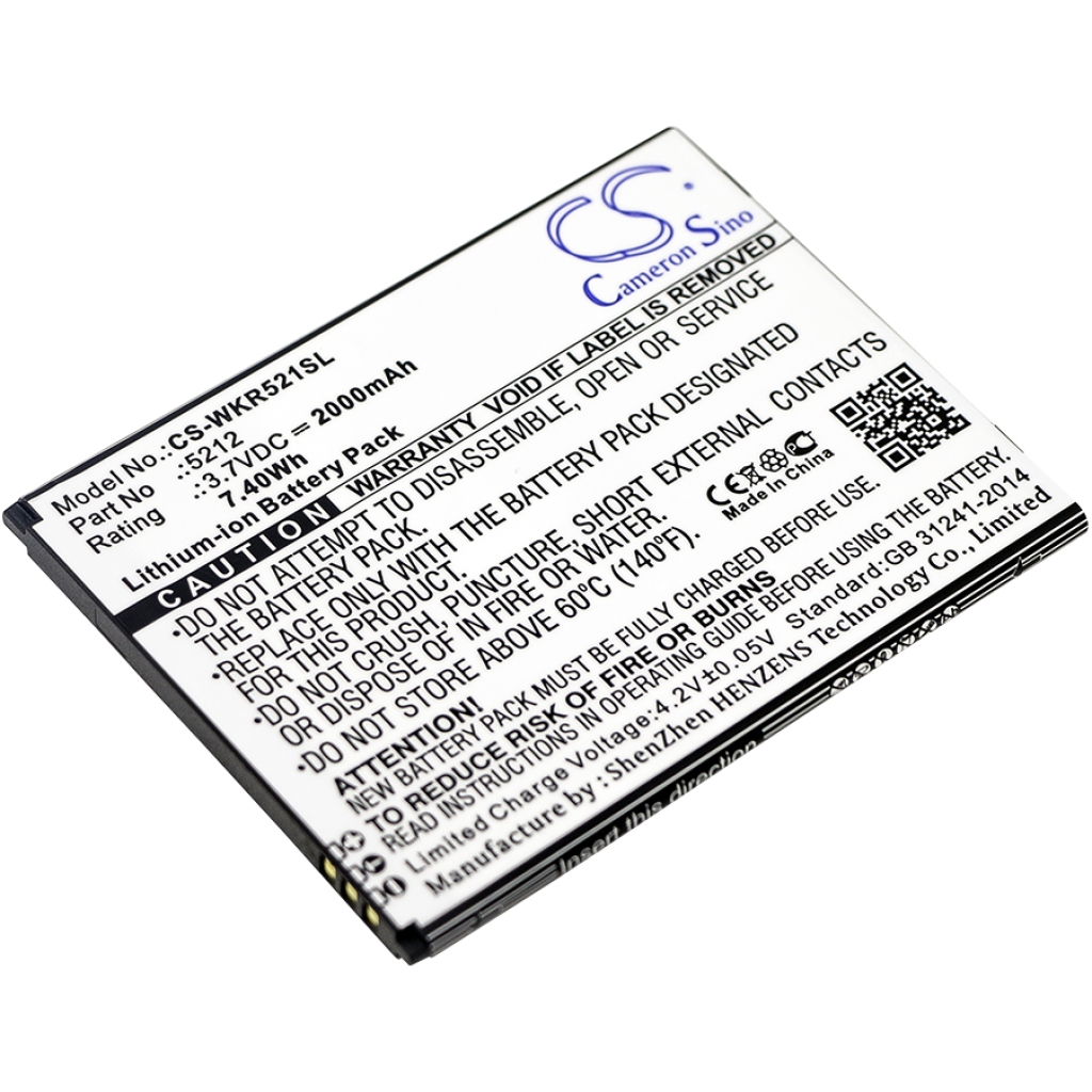 Compatible battery replacement for Wiko 5212