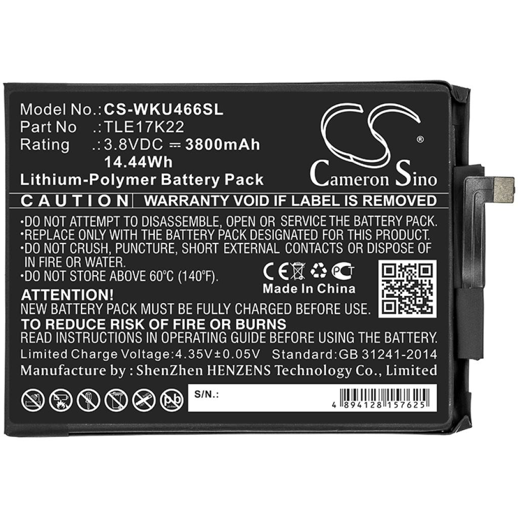 Batterie de téléphone portable Wiko CS-WKU466SL