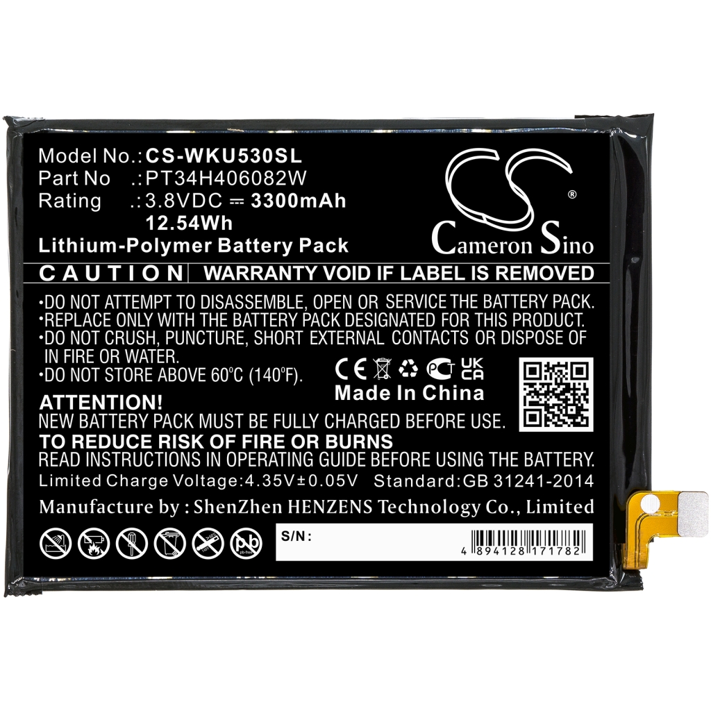 Batterie de téléphone portable Wiko CS-WKU530SL