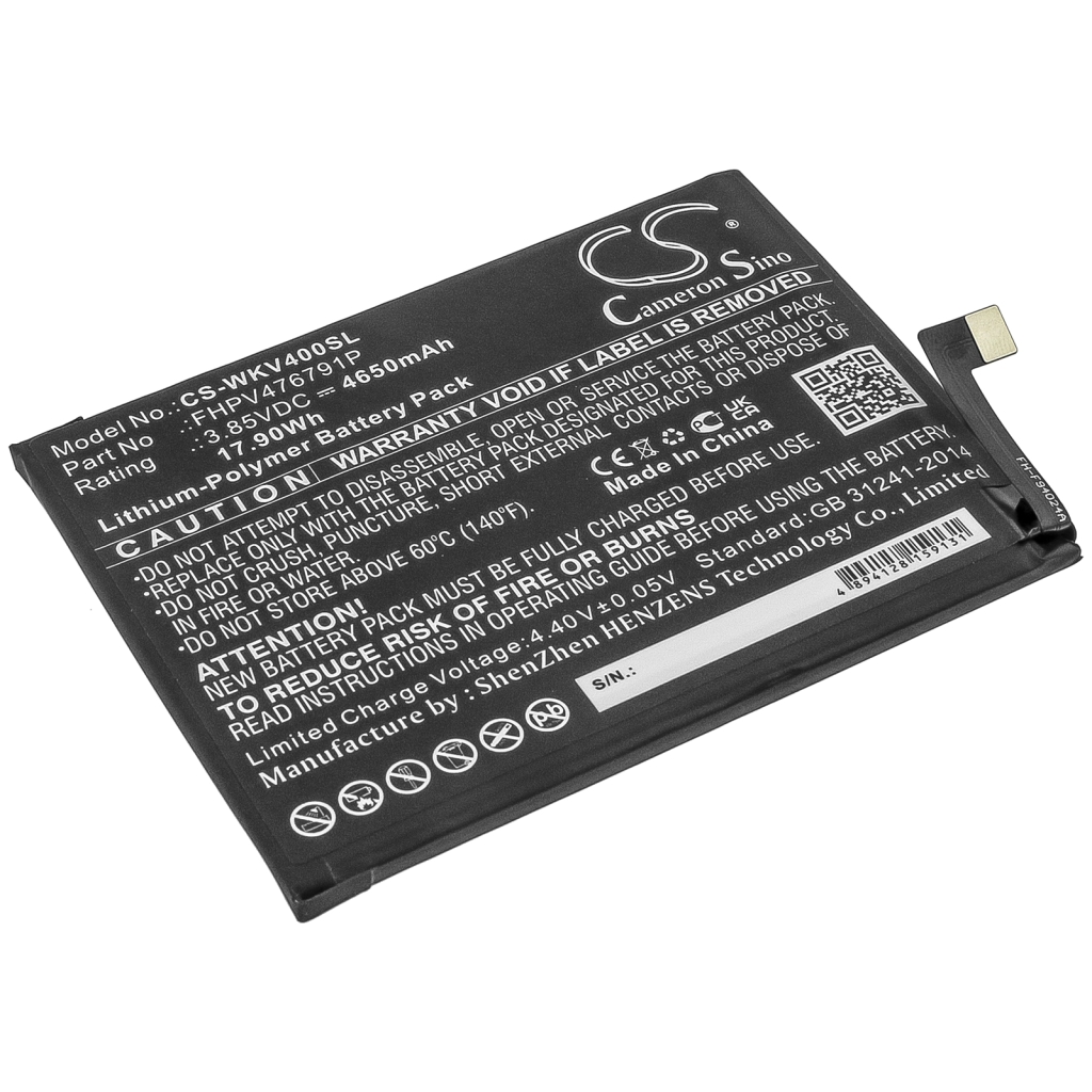 Remplacement de batterie compatible pour Wiko FHPV476791P