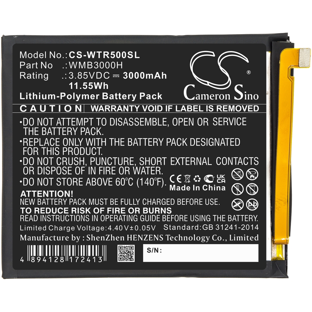 Compatible battery replacement for Walton WMB3000H