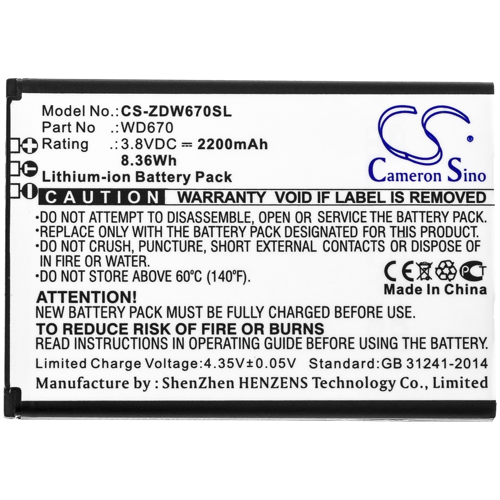 Batteries Remplace WD670