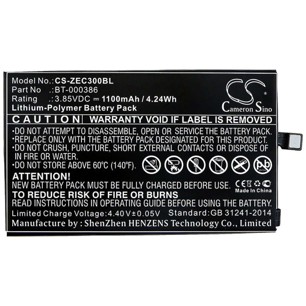 BarCode, Scanner Battery Zebra CS-ZEC300BL