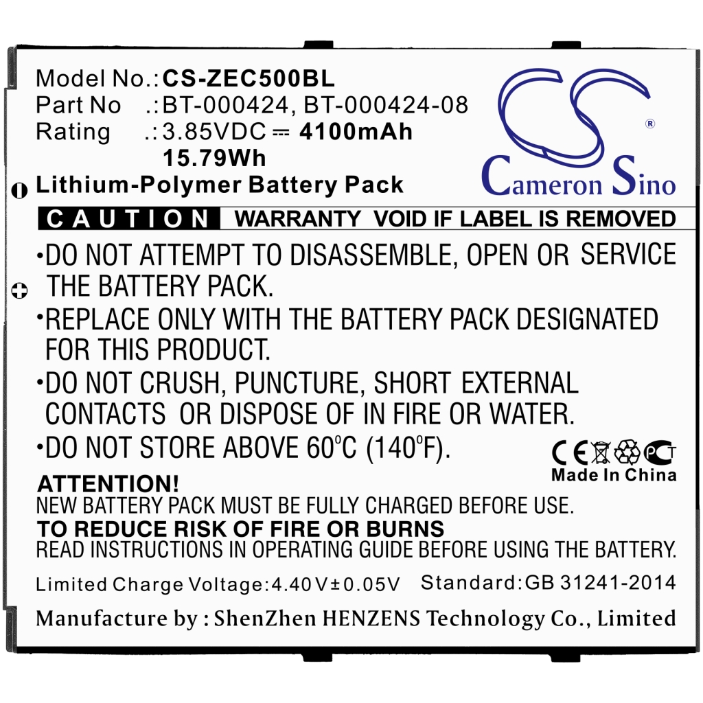 Code à barres, Scanner Batterie du scanner Zebra EC55AK-11B132-NA