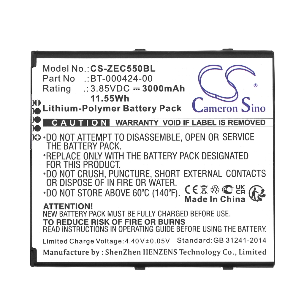 Code à barres, Scanner Batterie du scanner Zebra CS-ZEC550BL