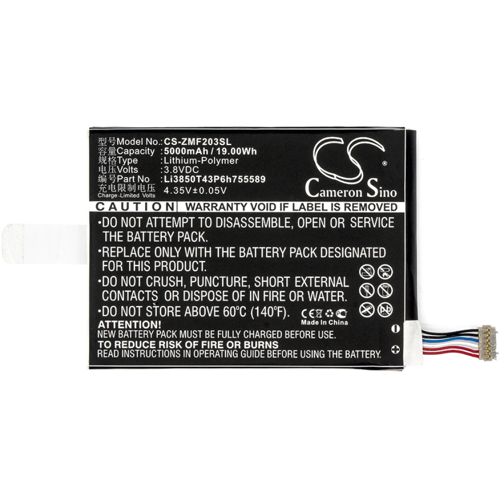 Compatible battery replacement for ZTE LI3850T43P6H755589