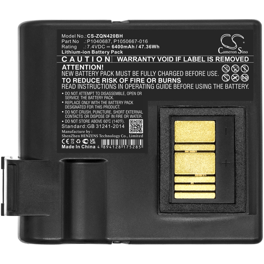 Batterie d'imprimante Zebra CS-ZQN420BH