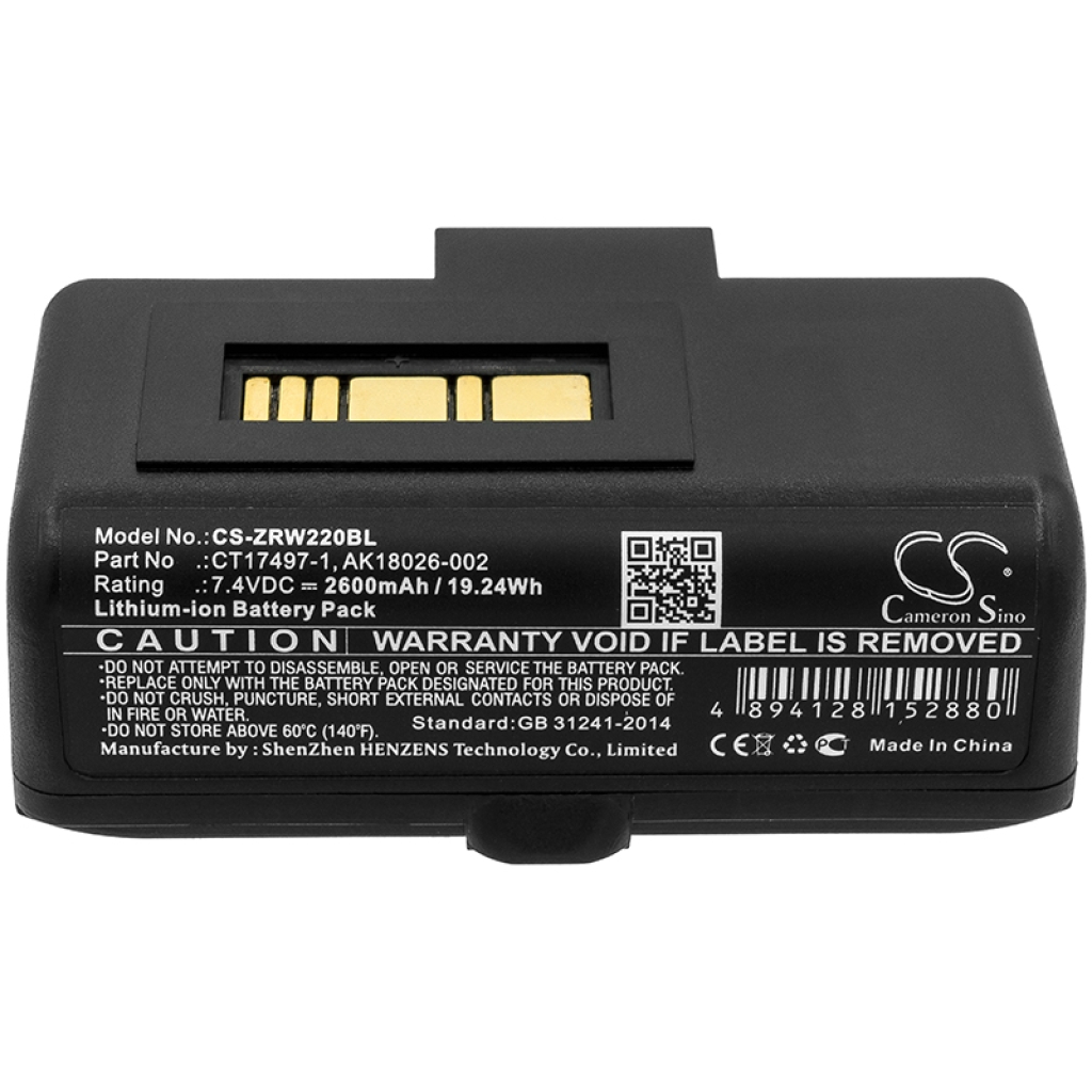 Batterie d'imprimante Zebra CS-ZRW220BL