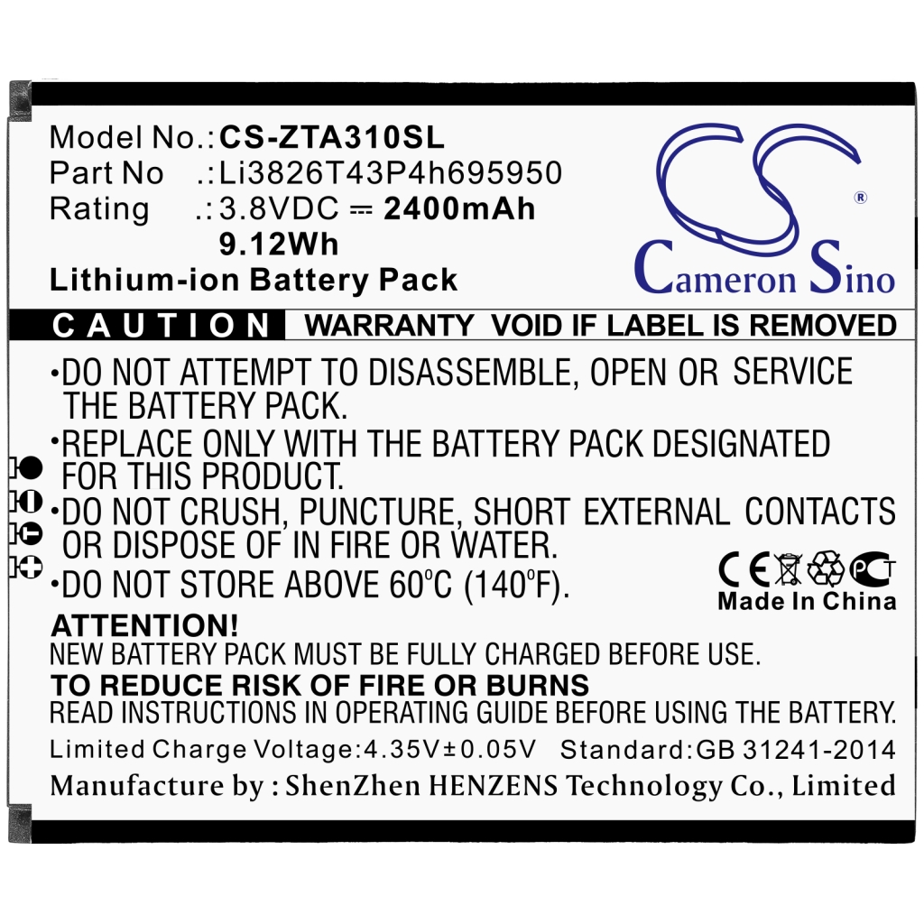 Compatible battery replacement for Telstra LI3826T43P4H695950