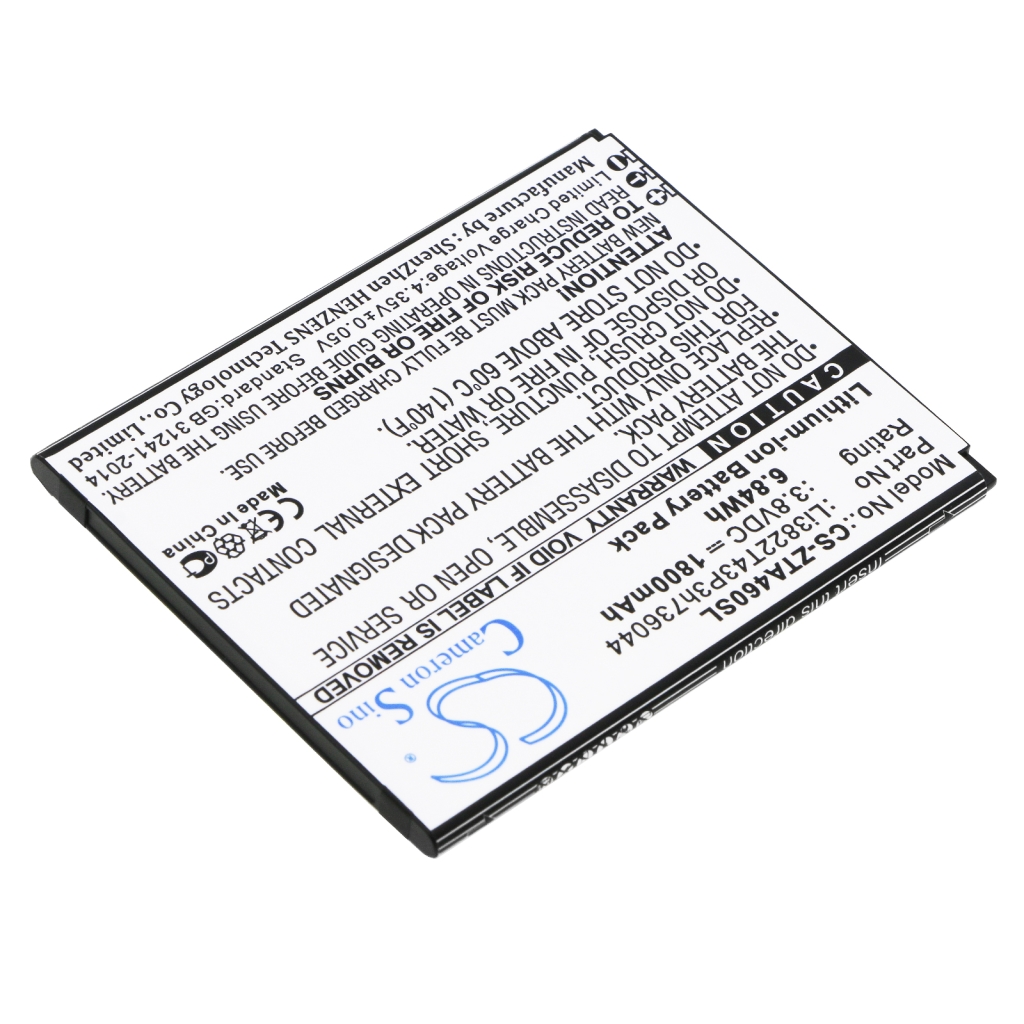 Compatible battery replacement for ZTE LI3822T43P3H736044