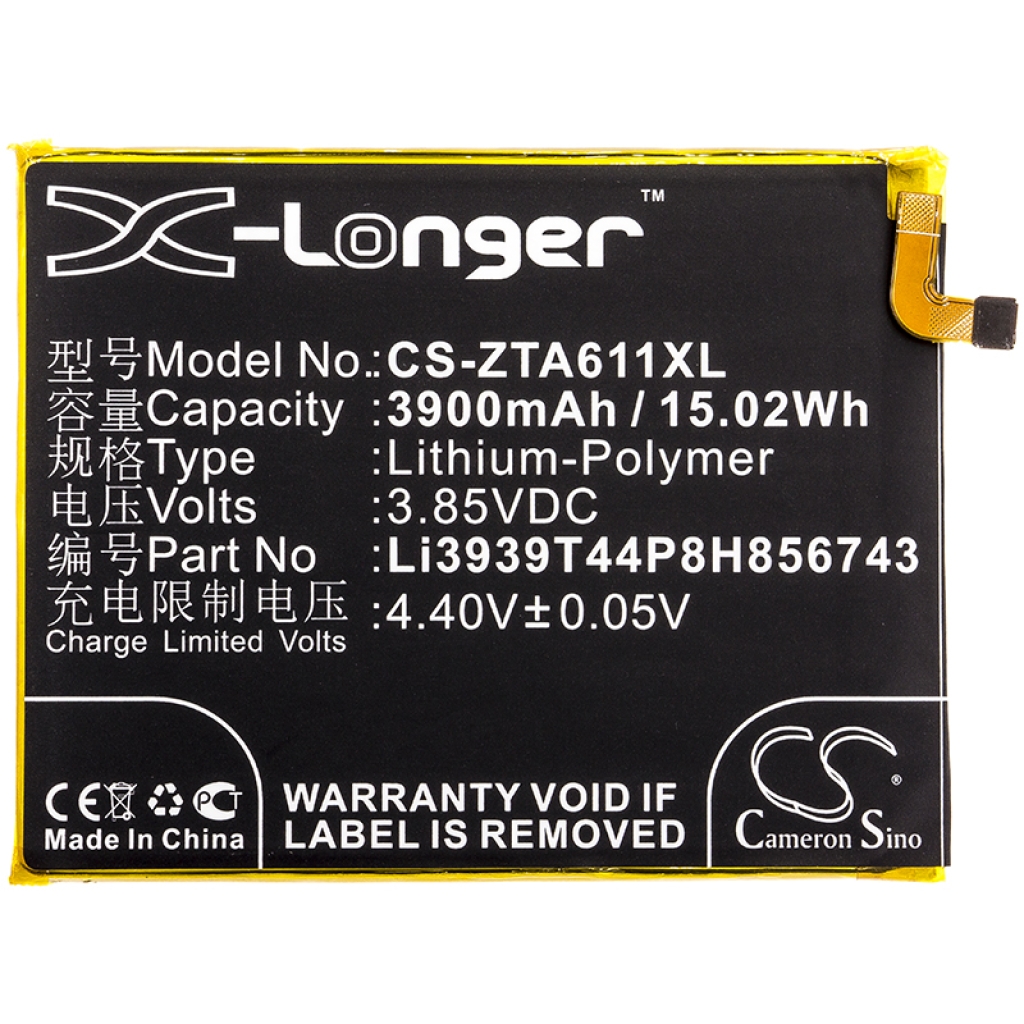 Compatible battery replacement for ZTE LI3939T44P8H856743