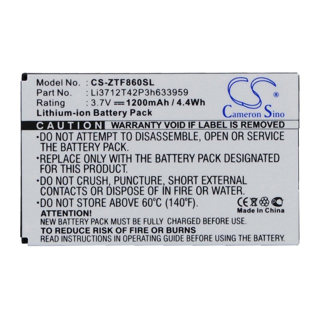 Remplacement de batterie compatible pour ZTE LI3712T42P3H633959