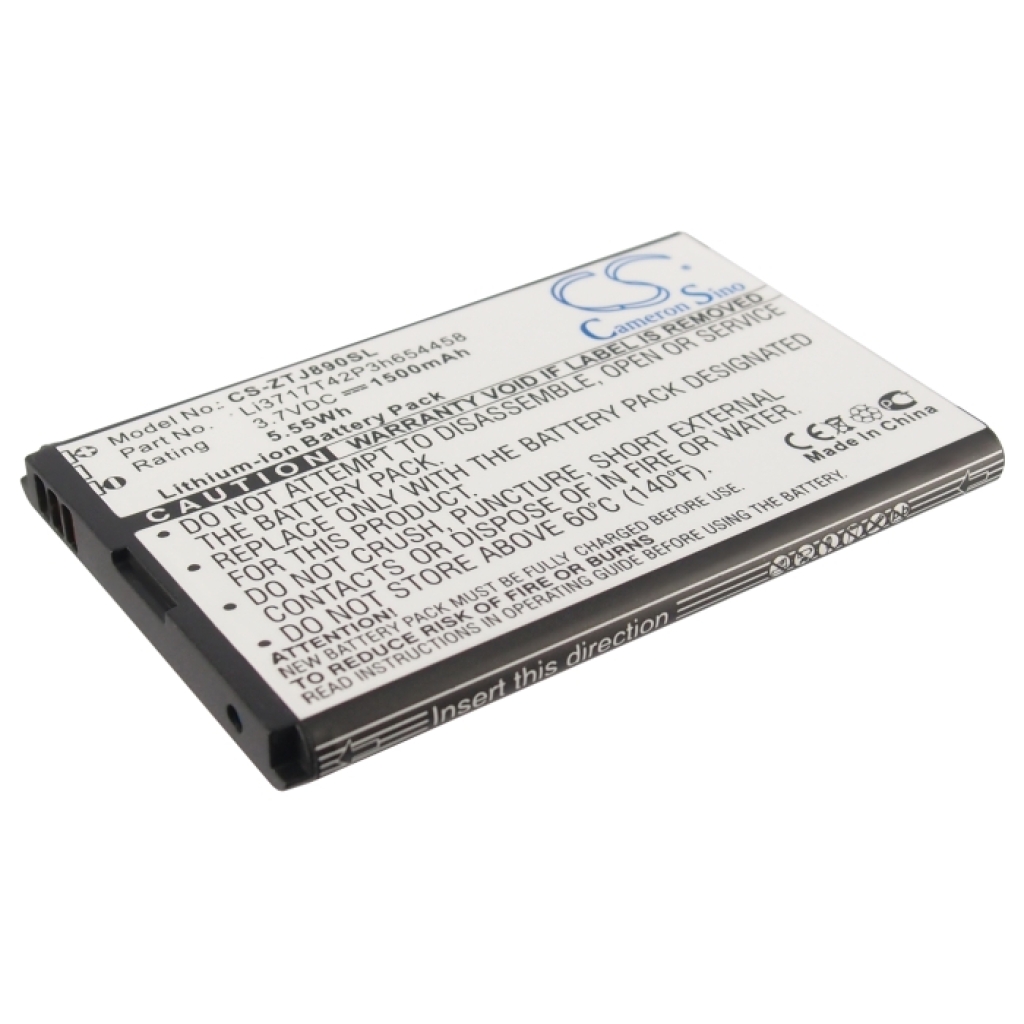 Compatible battery replacement for ZTE LI3717T42P3H654458