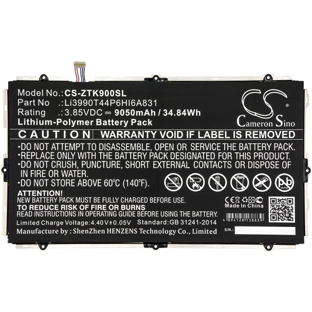 Compatible battery replacement for ZTE LI3990T44P6HI6A831