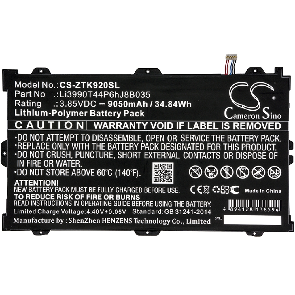 Remplacement de batterie compatible pour ZTE LI3990T44P6HJ8B035