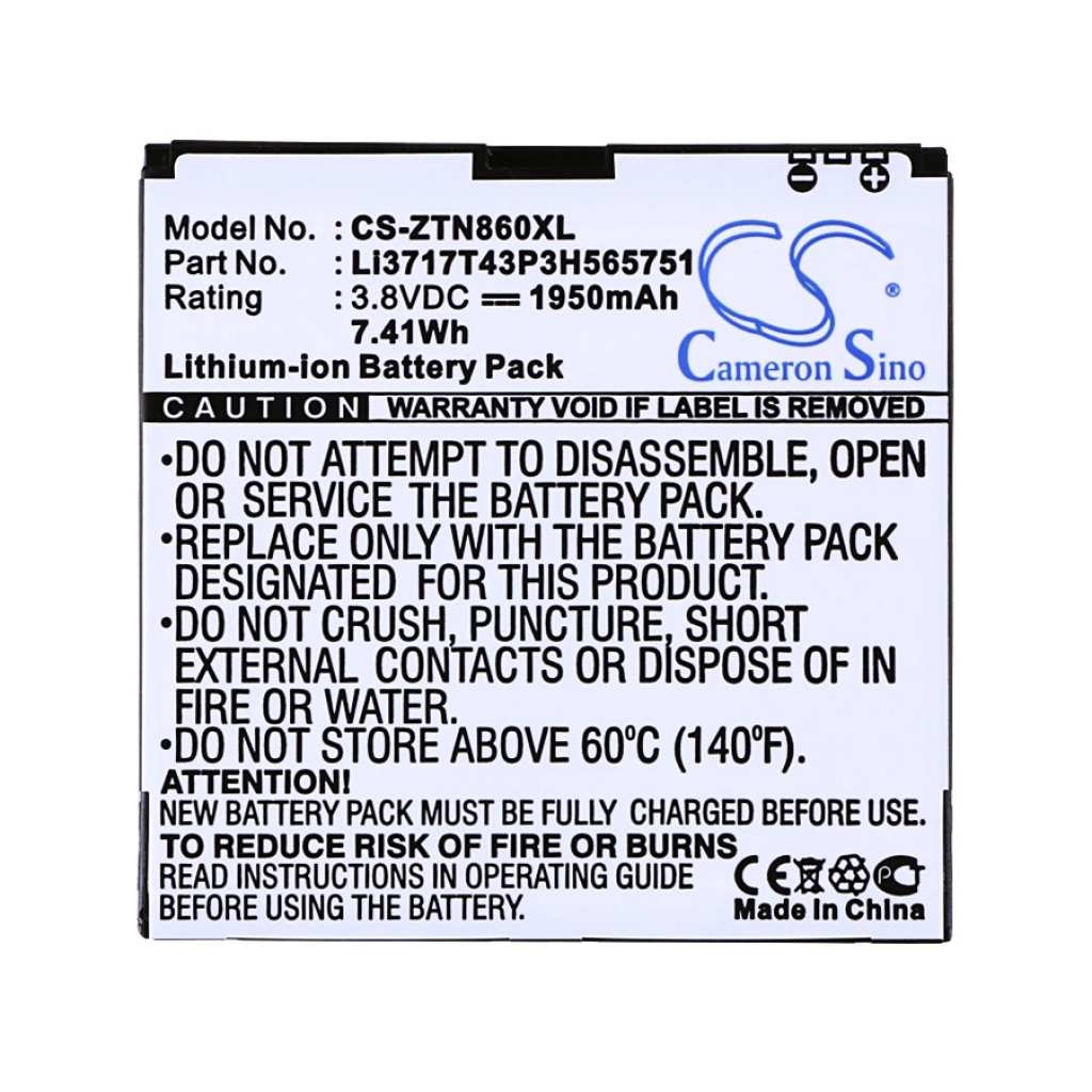 Batteries Remplace Li3717T43P3H565751-H