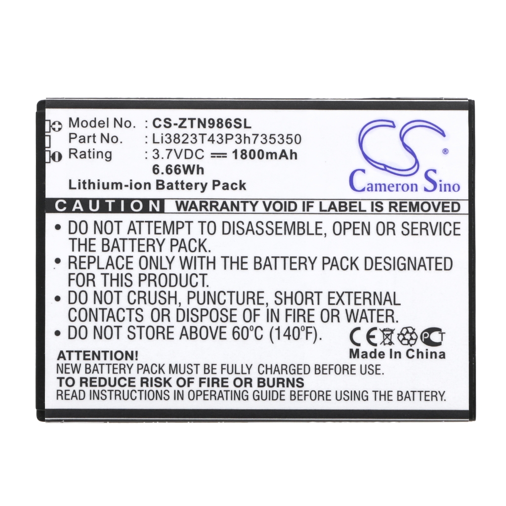 Battery Replaces Li3823T43P3h735350