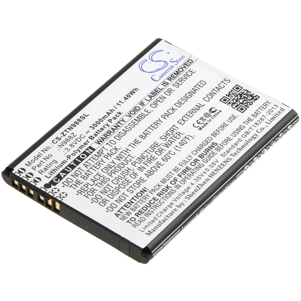 Compatible battery replacement for ZTE N988Z