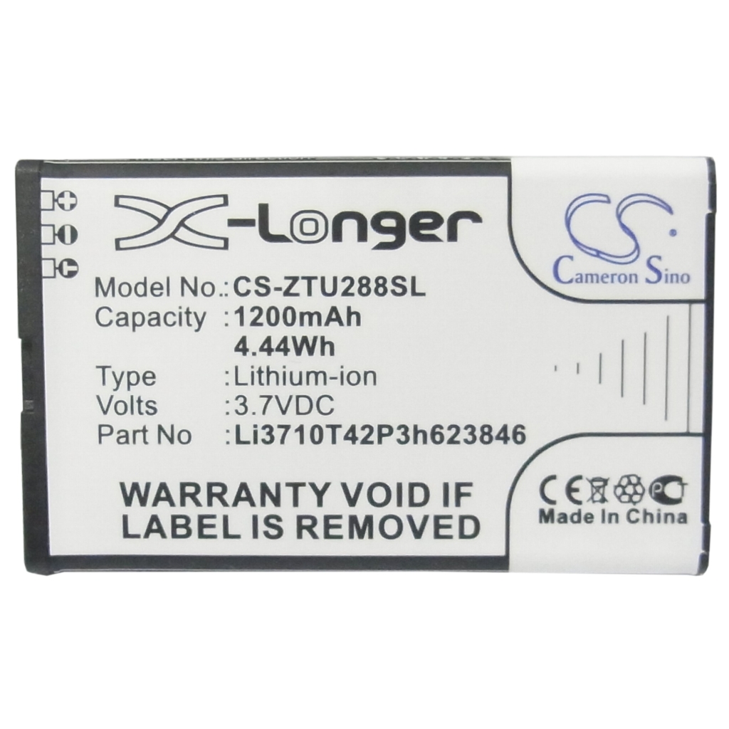 Compatible battery replacement for ZTE LI3710T42P3H623846