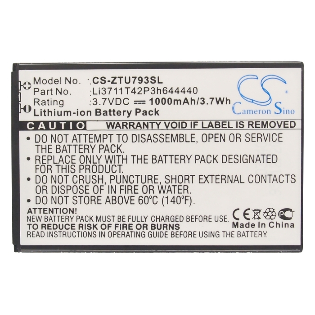 Batterie de téléphone portable ZTE CS-ZTU793SL