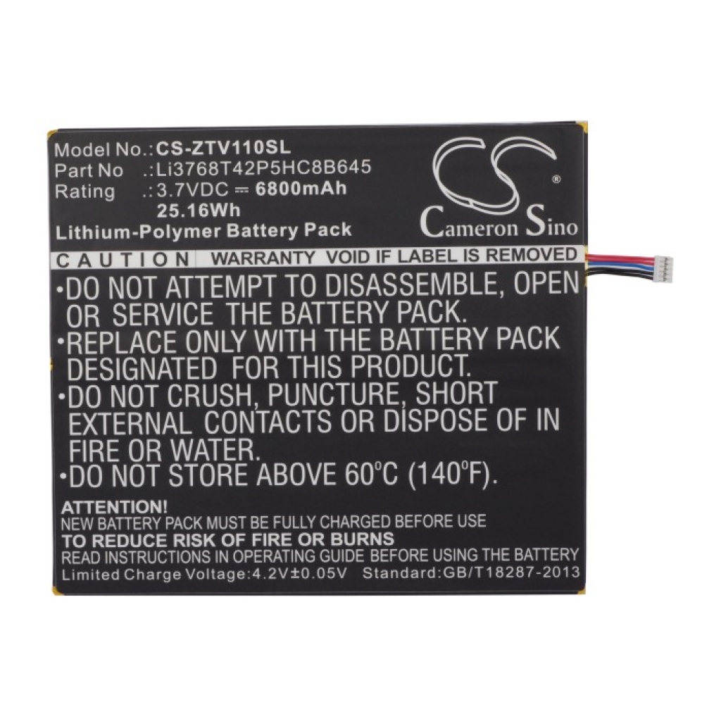 Compatible battery replacement for ZTE LI3768T42P5HC8B645