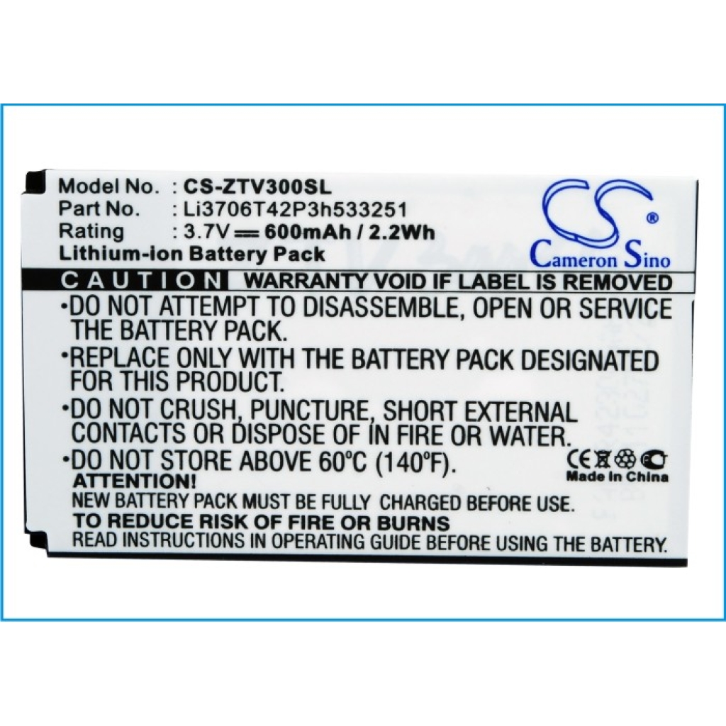 Batteries Remplace Li3706T42P3h533251