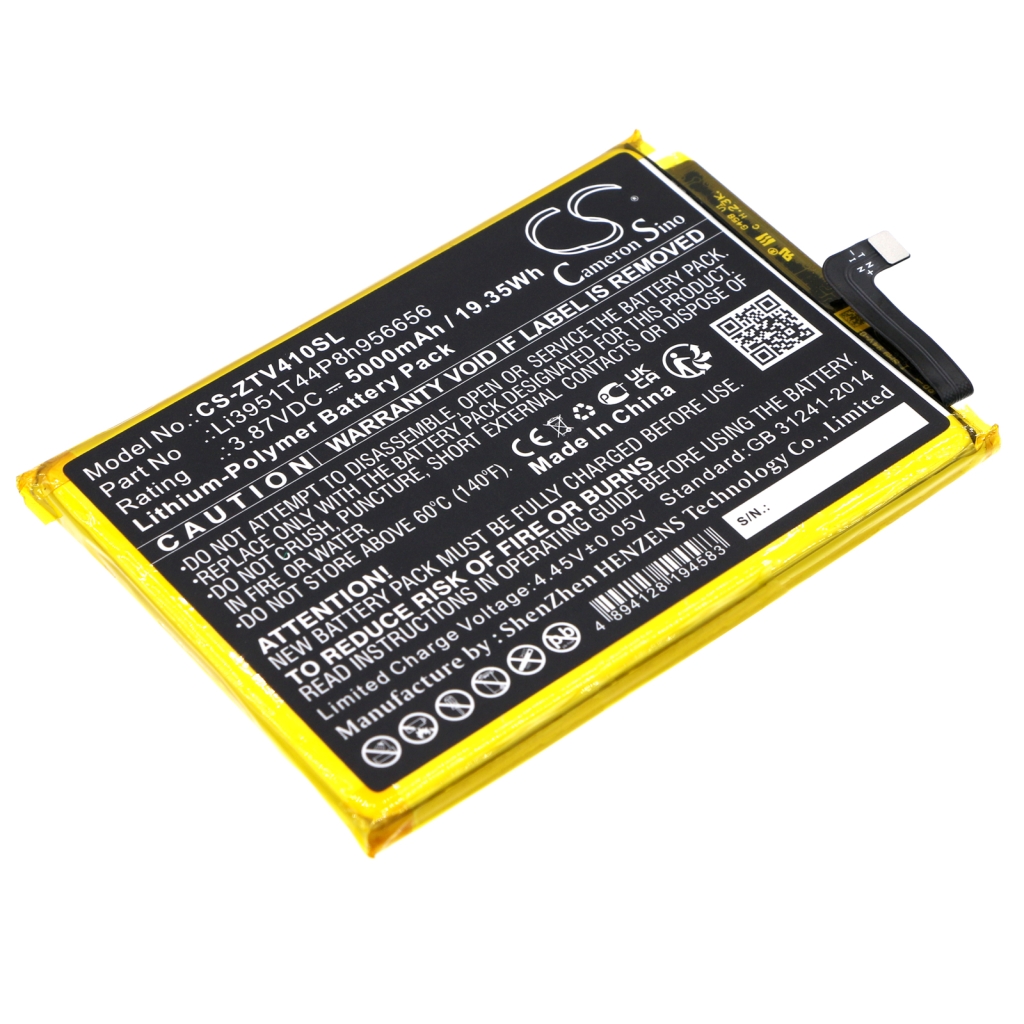 Compatible battery replacement for ZTE LI3951T44P8H956656