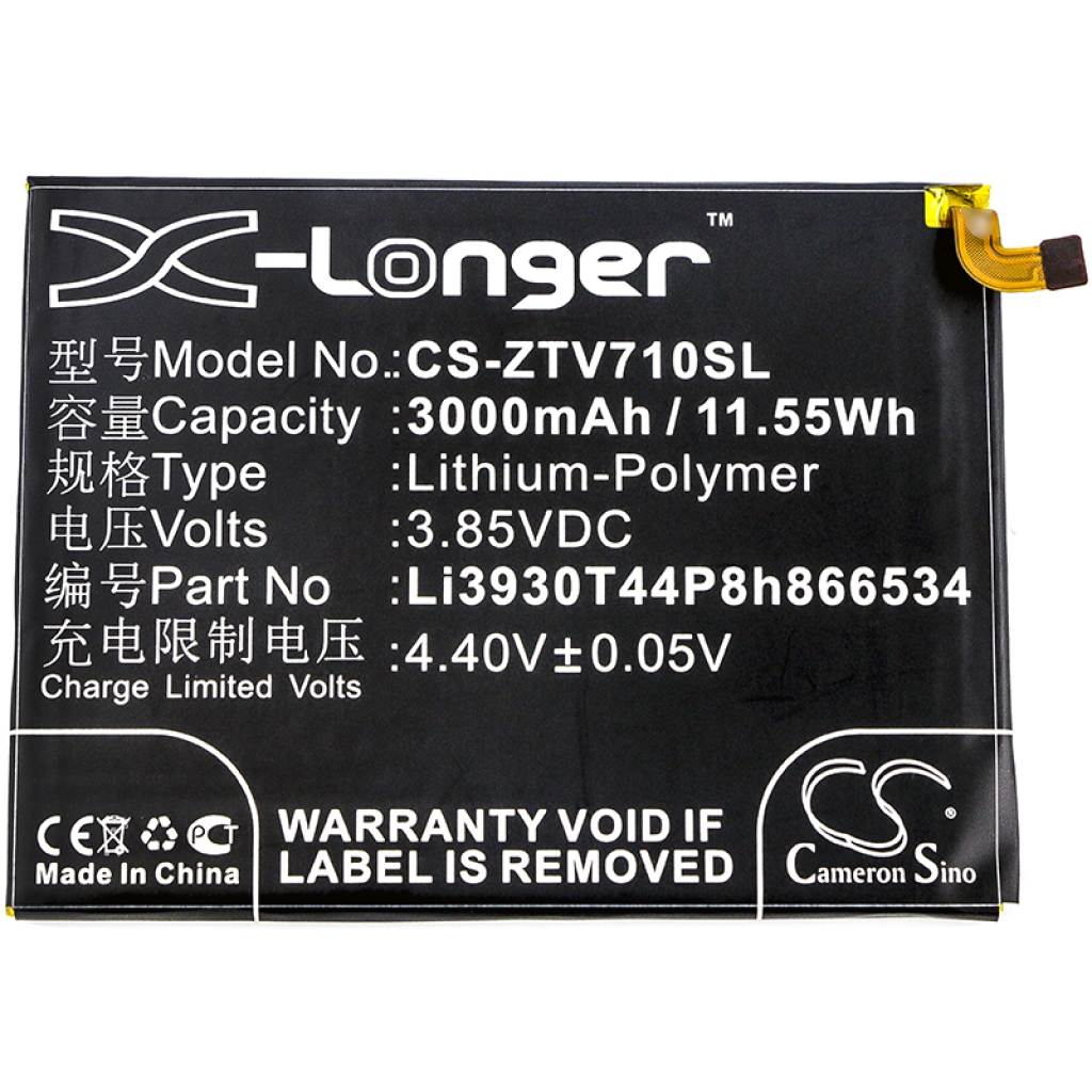 Compatible battery replacement for ZTE LI3930T44P8H866534